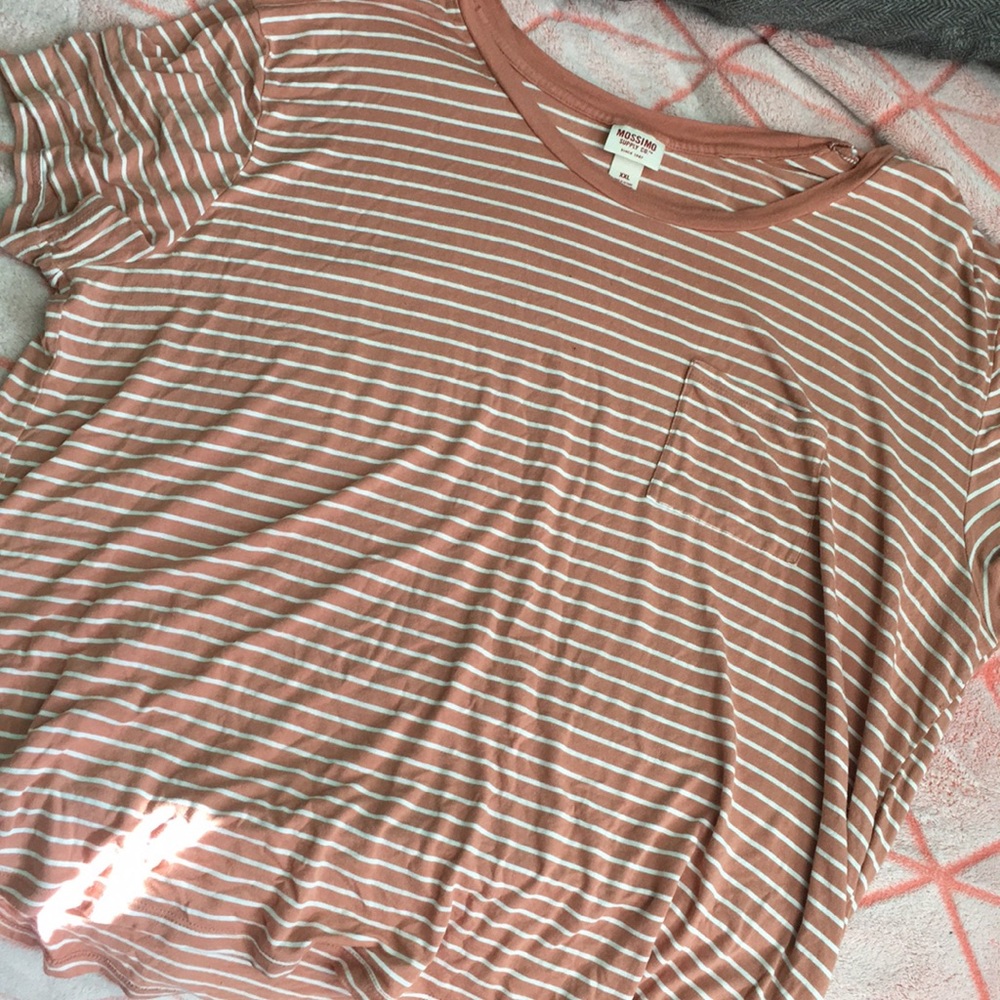 Target brand orange/cream stripped shirt